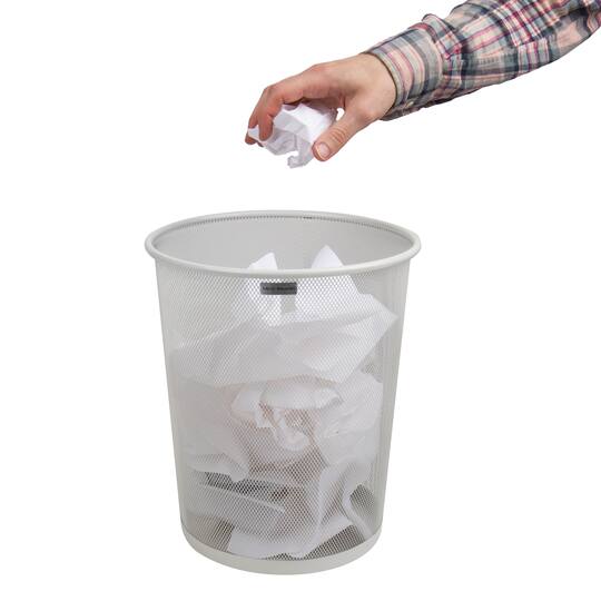 Mind Reader 2 Piece Garbage Round Metal Mesh Waste Basket Recycling Bin